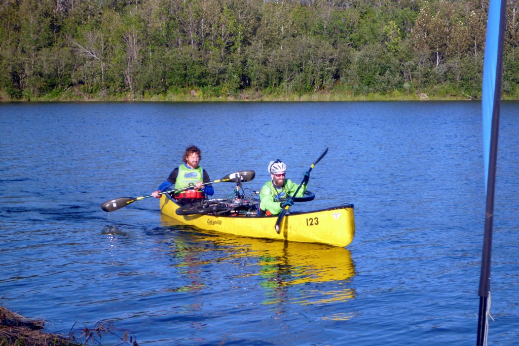 Paddling in to Mic Mac Camp